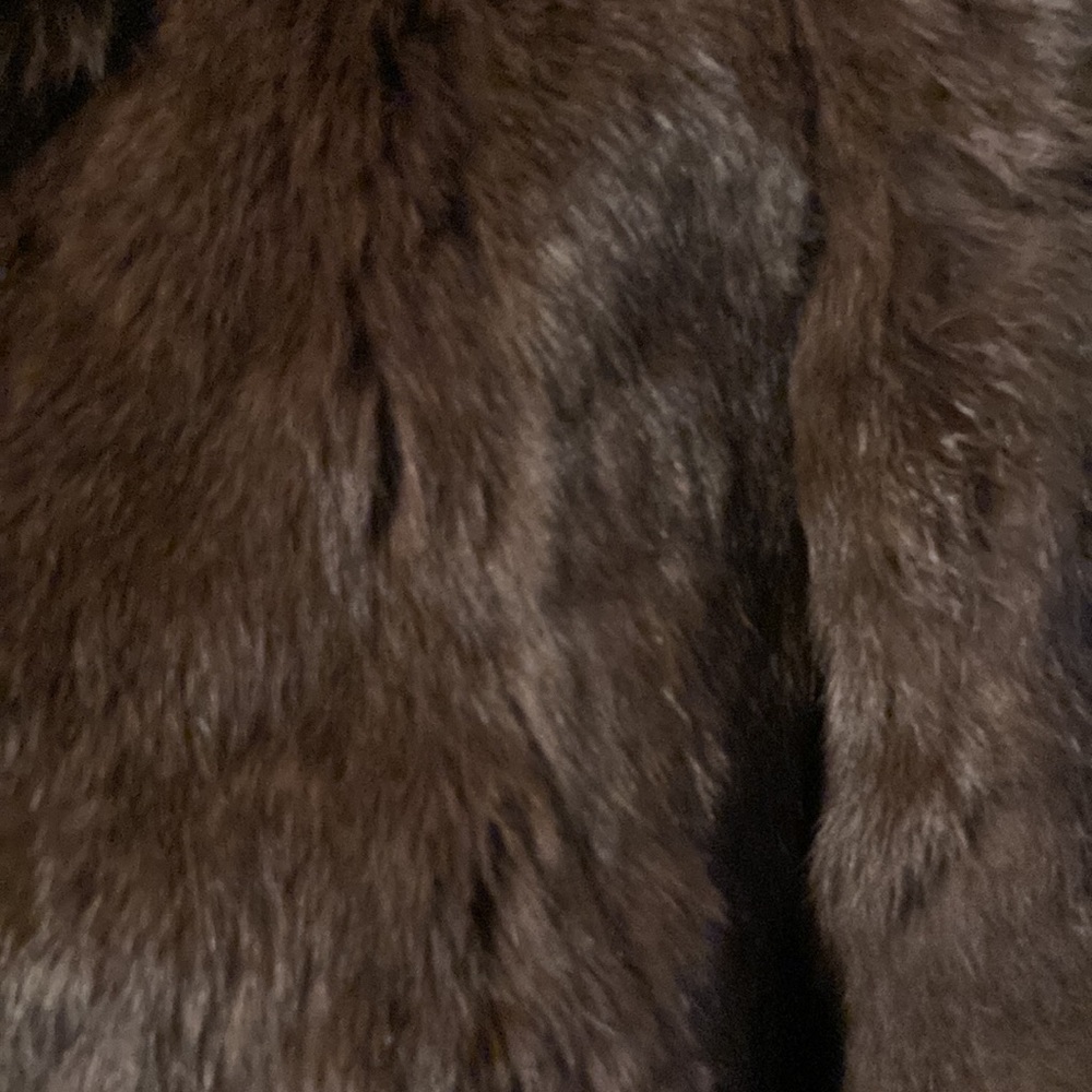 Women's Brown Real Rabbit Fur Jacket - Classic Cozy Coat - Picture 3 of 16